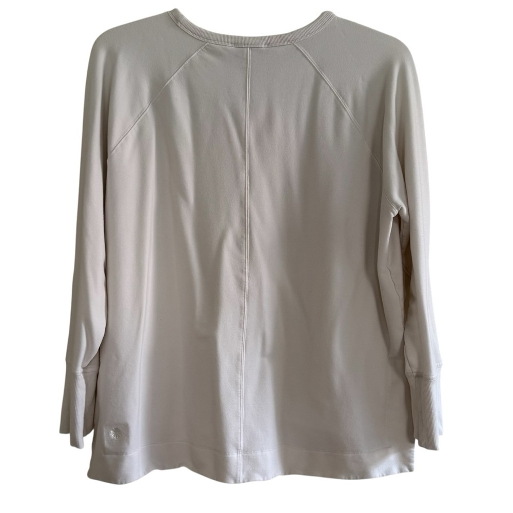 Athleta Coaster Luxe Recover Sweatshirt Top Magnolia White Thumbhole Athletic 1X - Picture 7 of 13